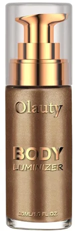 firstfly body highlighter containing shimmer glow liquid foundation and light reflecting pearl pigments in a bottle.